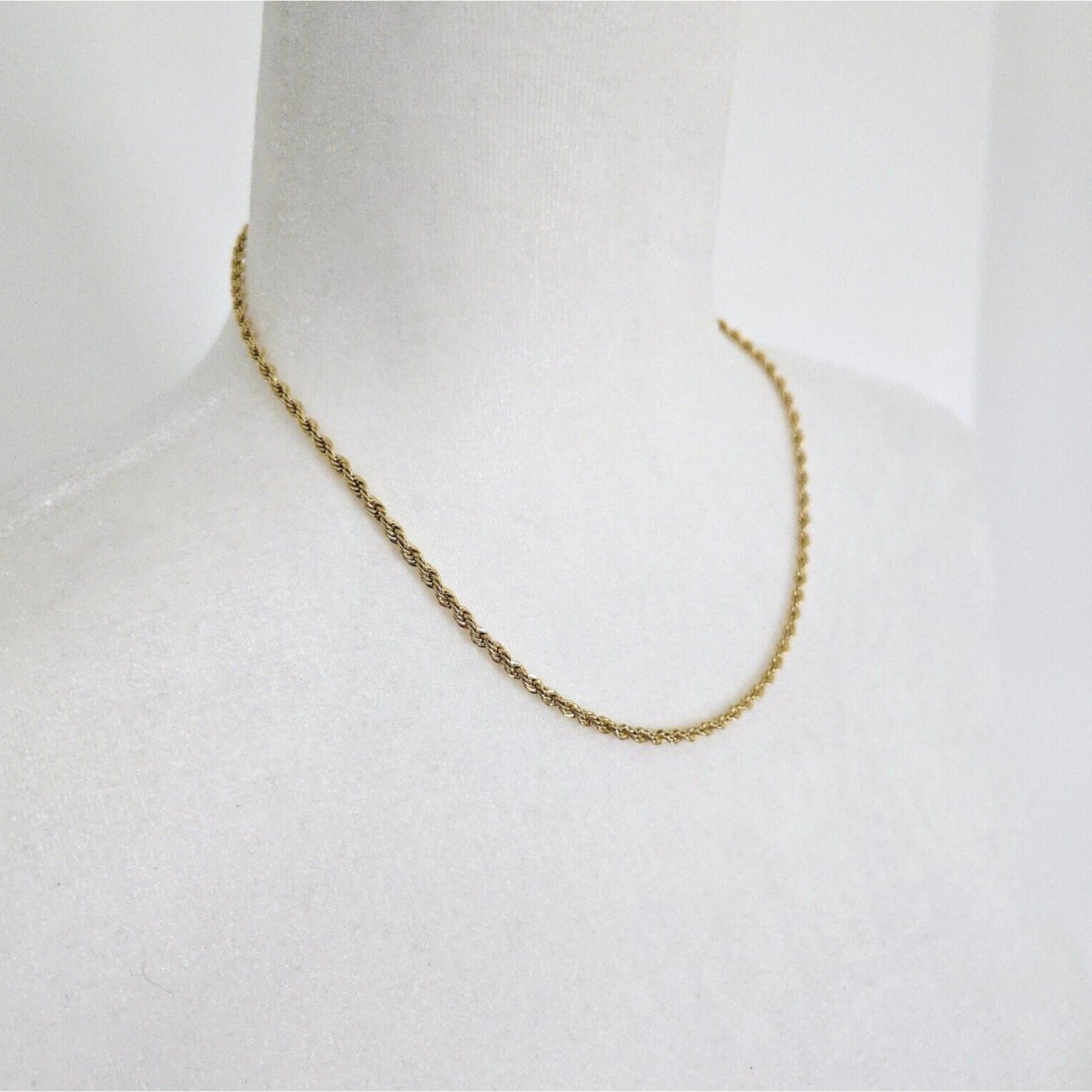 Vintage American Showcase Gold Plated Rope Chain Retro Classic Necklace 18″x 4mm