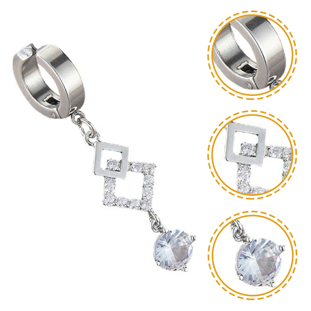 Belly Button Rings Clip On Dangle Zircon Belly Ring Pendant Women Body Jewelry
