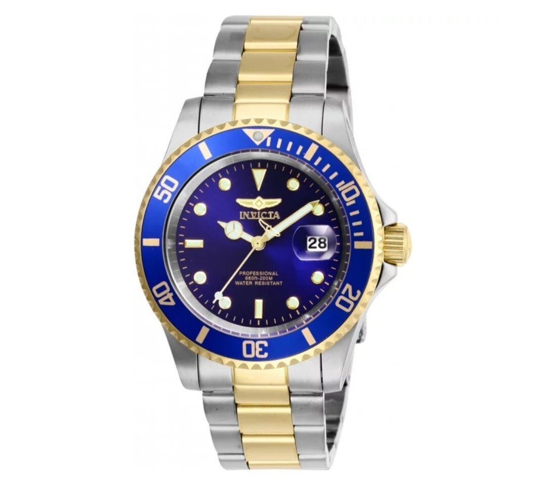 Invicta Pro Diver 26972 Blue Dial Two Tone Stainless Steel Wrist Watch for Men