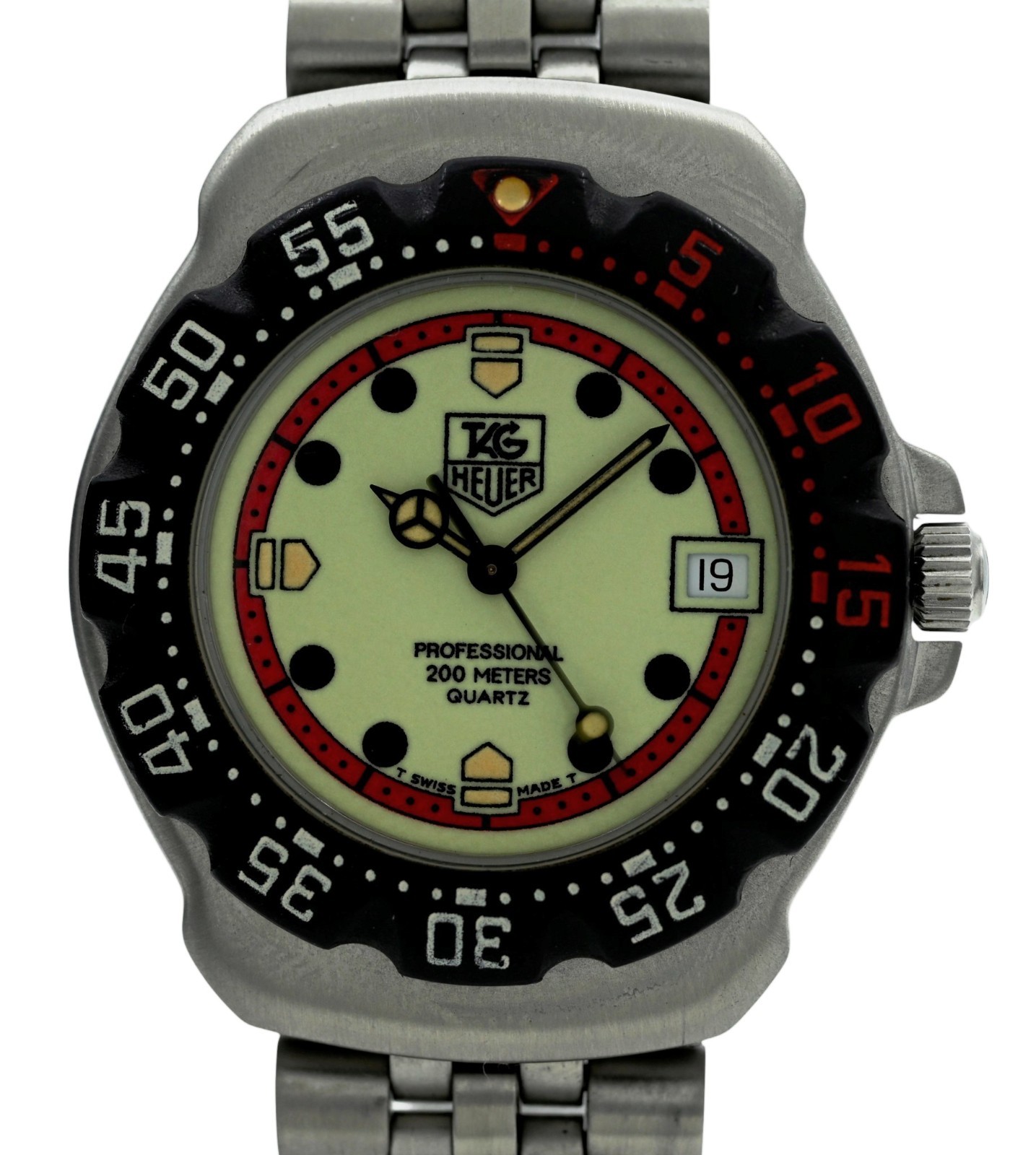 Tag Heuer 35mm Men’s Formula 1 Red/ Black/ Luminous F1 494/6 Watch Ref: WA1211!