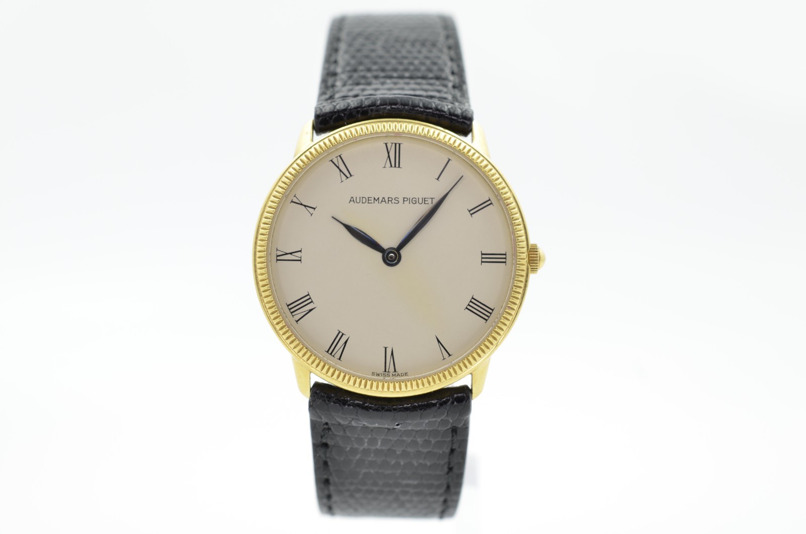 Audemars Piguet 31mm ultra thin 18k yellow gold factory cream dial 1990 with Box