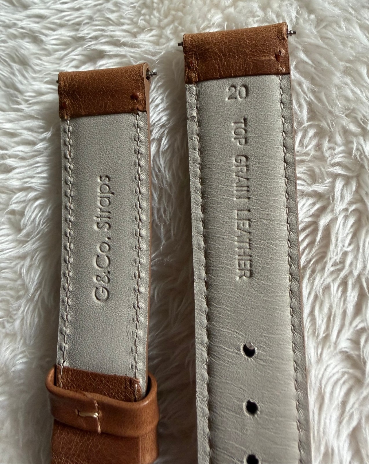 Preowned – Leather G & CO STRAPS – The ALEXANDER – CAMEL Color – 20MM – EXC COND