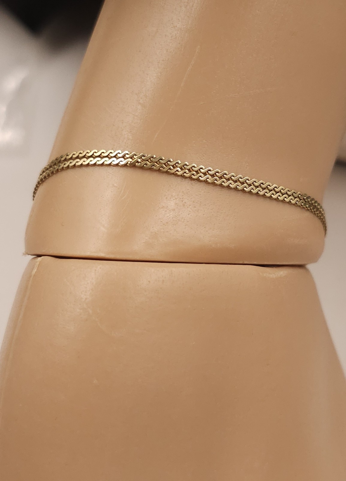 14k Yellow Gold S-curb 1.1mm Dbl Chain Bracelet, 6″ Weighs 2.2 grams