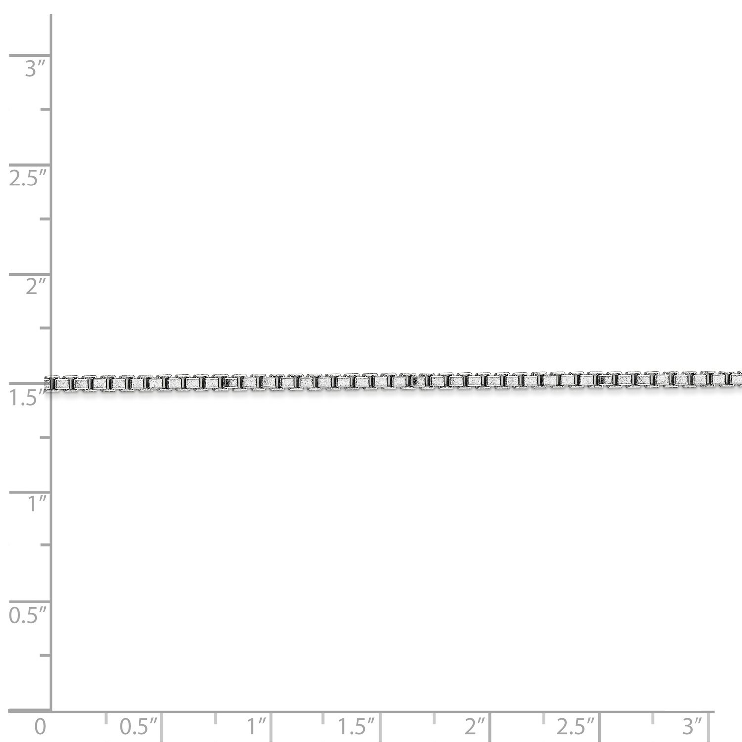 14k White Gold 1.9mm Solid Plain Box Link Chain w/ Lobster Clasp 16″ – 30″
