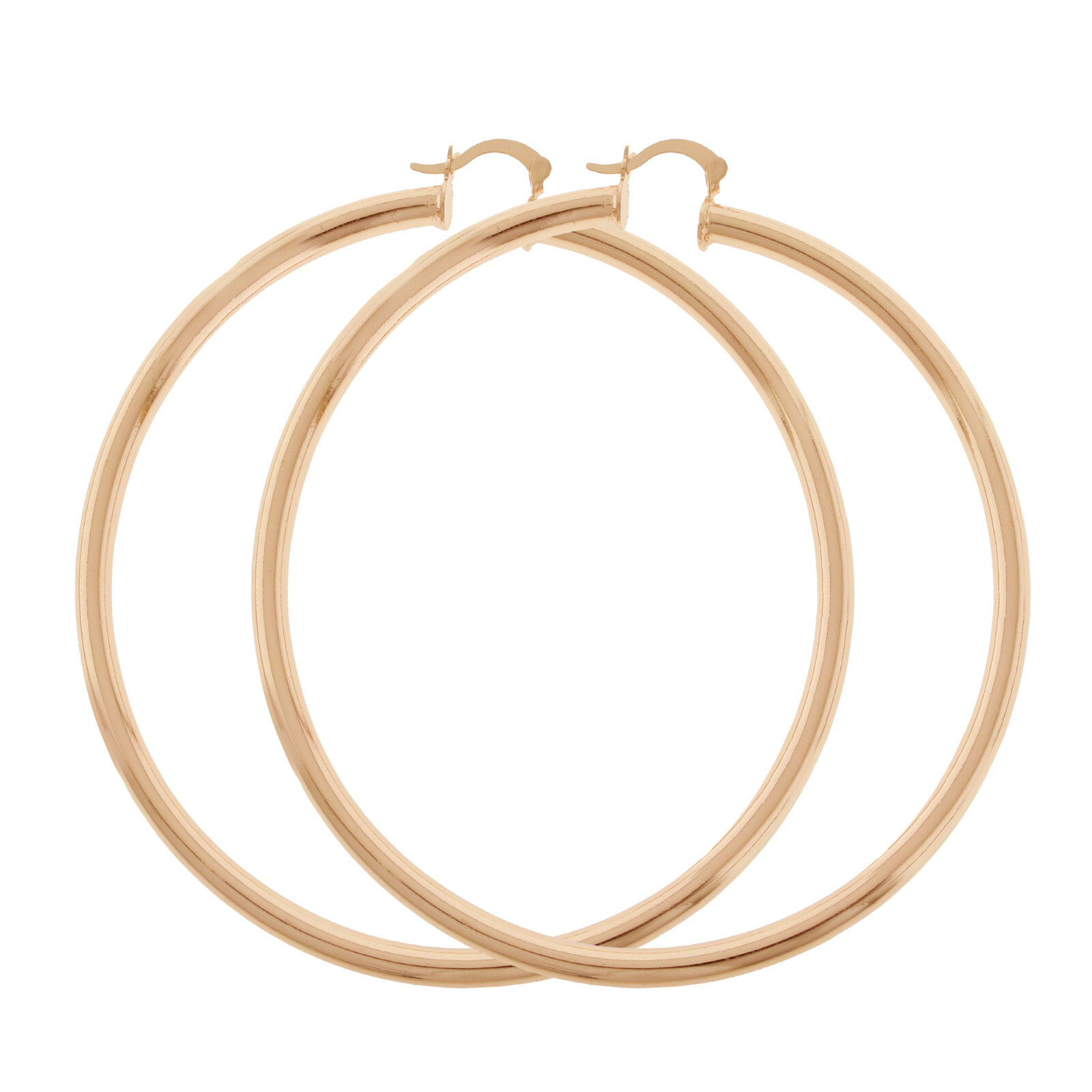 4mm THICK 14K Rose Gold Filled Round BIG Hoop Tube Earrings Click Top 30-80mm