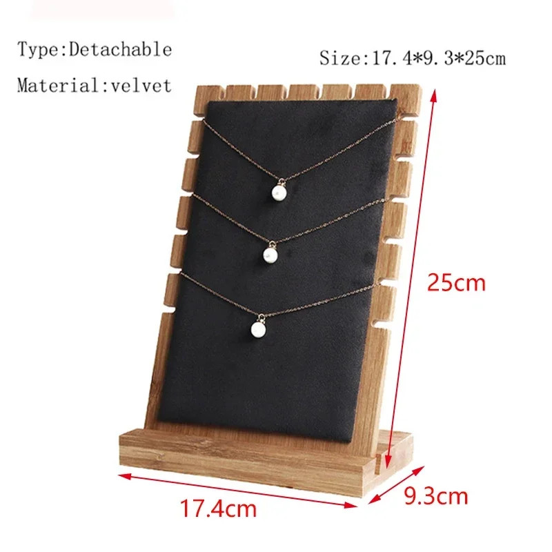 Bamboo Necklace Display Stand Pendant Organizer Holder Jewelry Storage Rack