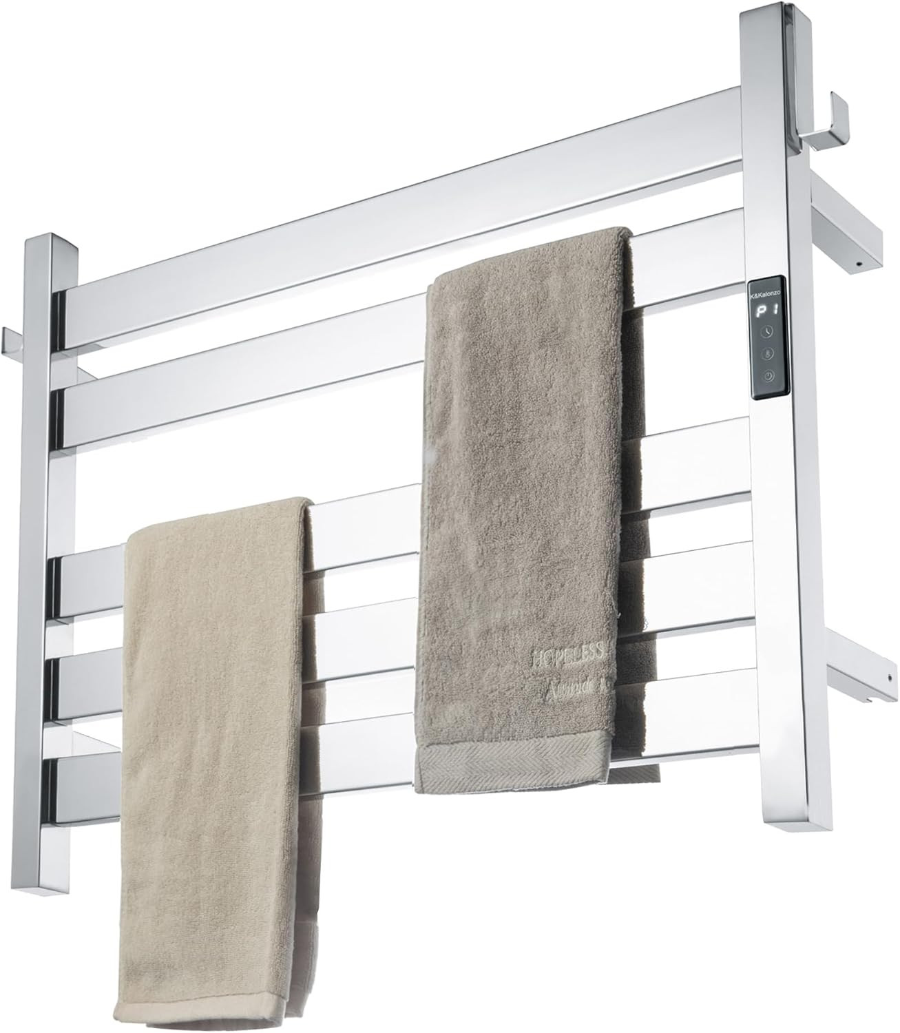 5-Bar Wall-Mounted Towel Warmer with Timer & Waterproof Electric Heater
