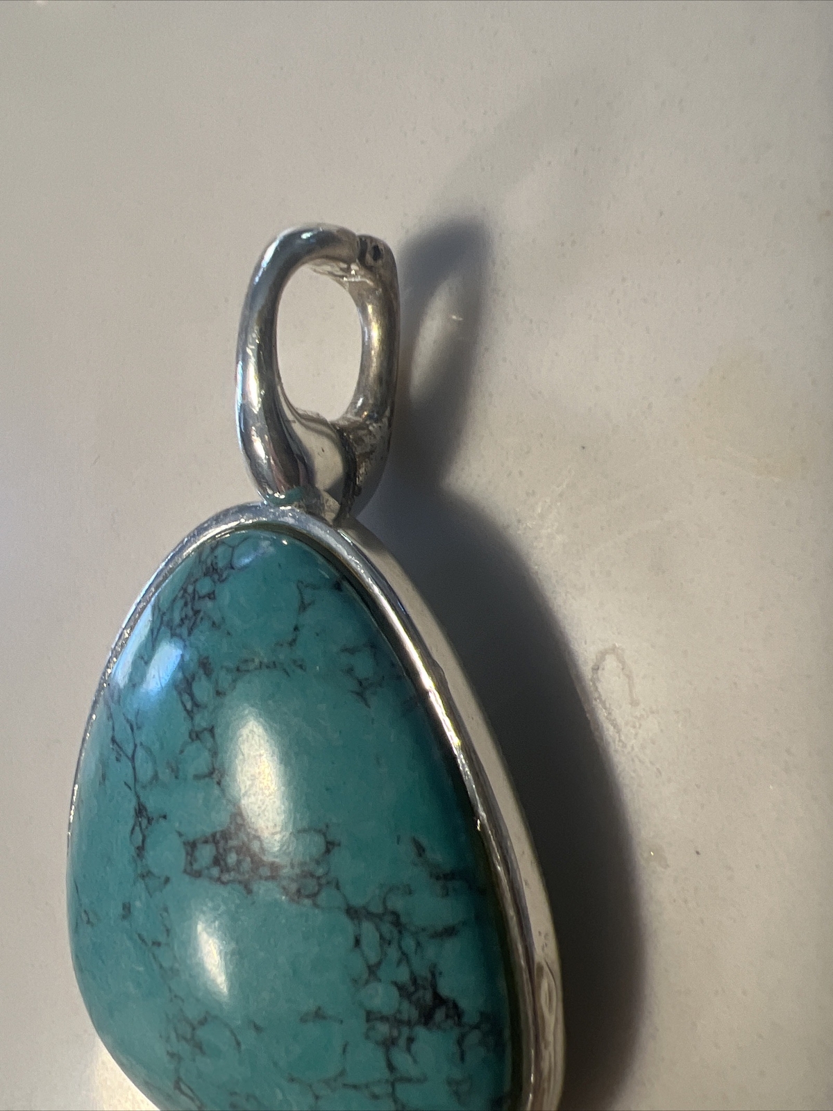 Vintage Faux Turquoise Pendant, 2 1/2 inches