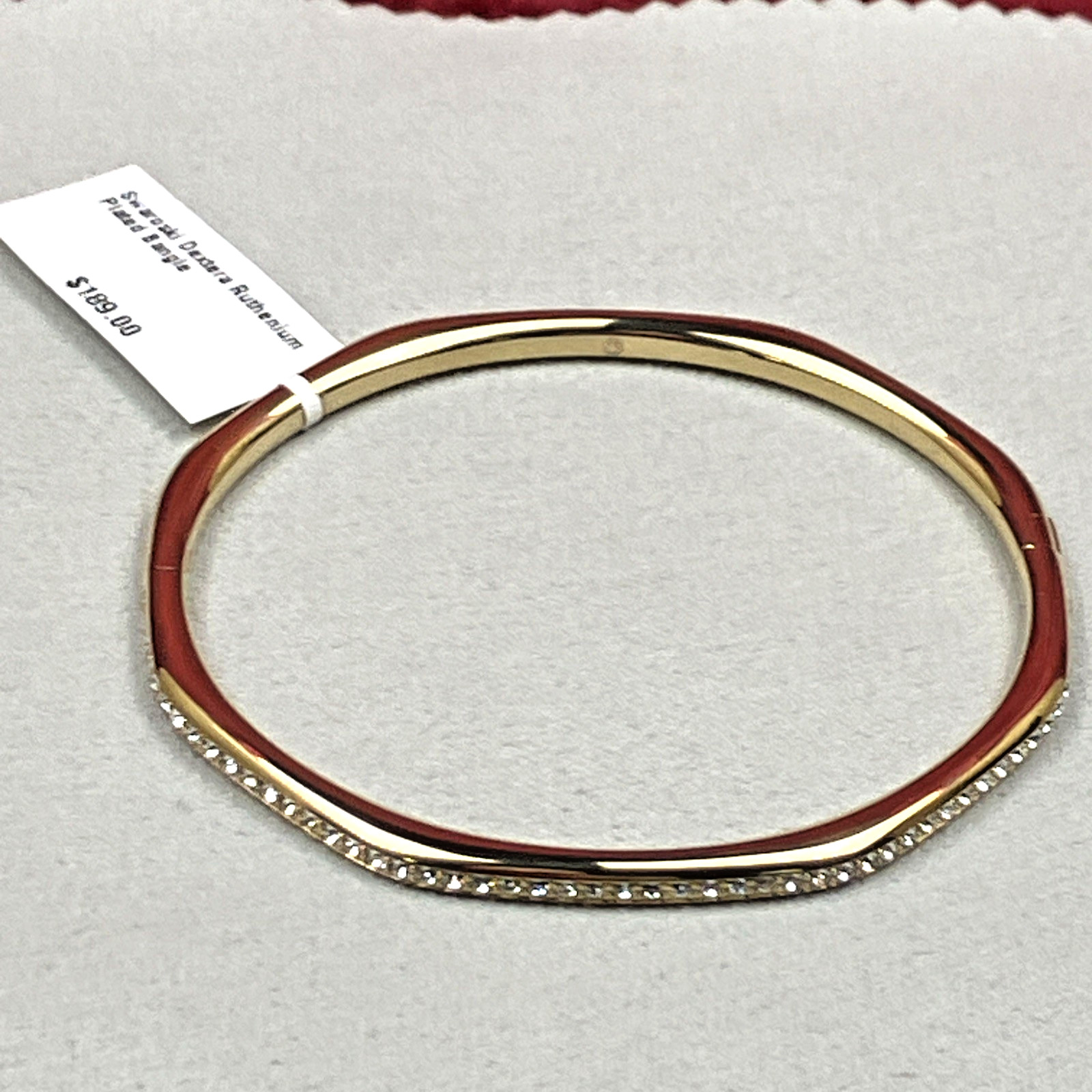 Swarovski Dextera Ruthenium Plated Bangle Bracelet NWOT RP $199