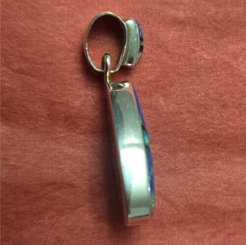 Sheryl Martinez? Sterling Multicolored Opal? 1 1/4 x 1/2″ Pendant 3 Grams