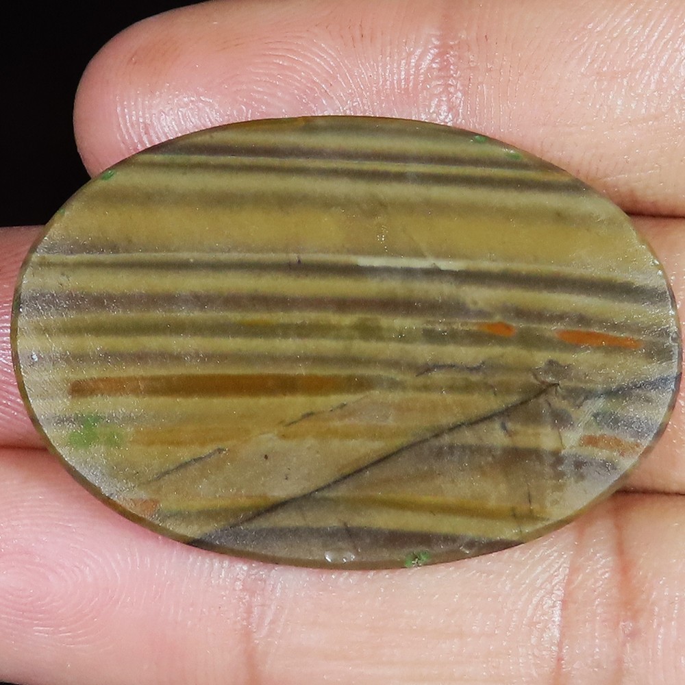 Natural Flint Stone Jasper Oval Cabochon Gemstone 46.05 Cts 30x44x3 mm LP164