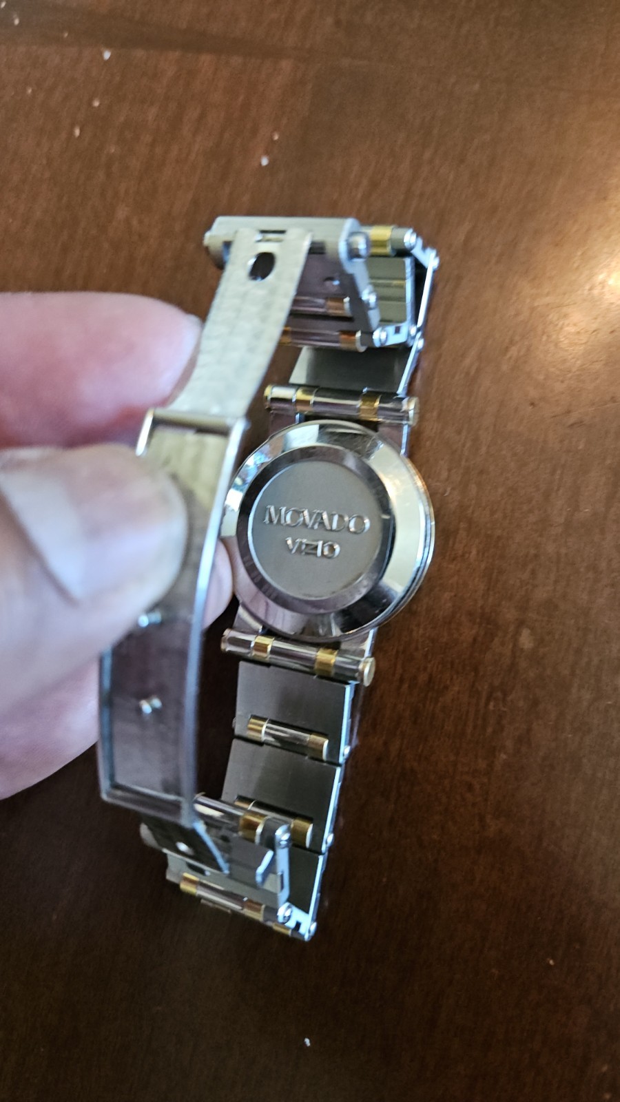 Movado Vizio Mens Two-Tone Stainless Steel Black Dial Date Quartz Watch