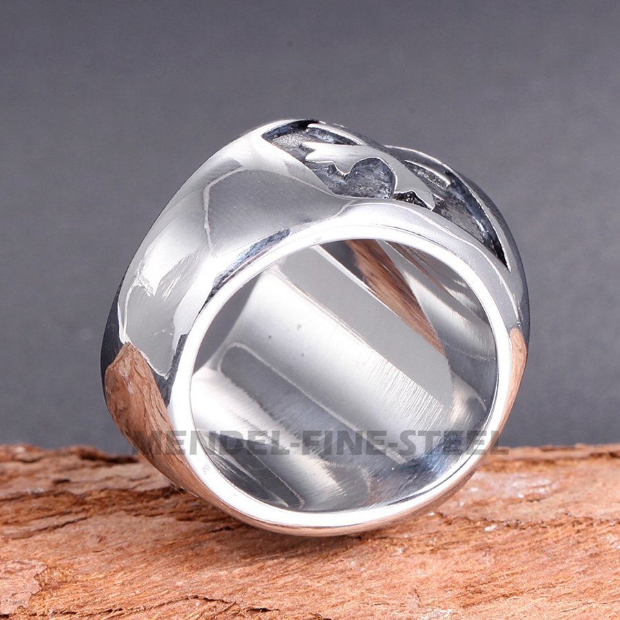 MENDEL Mens Stainless Steel Catholic Archangel St Saint Michael Ring Size 7-15