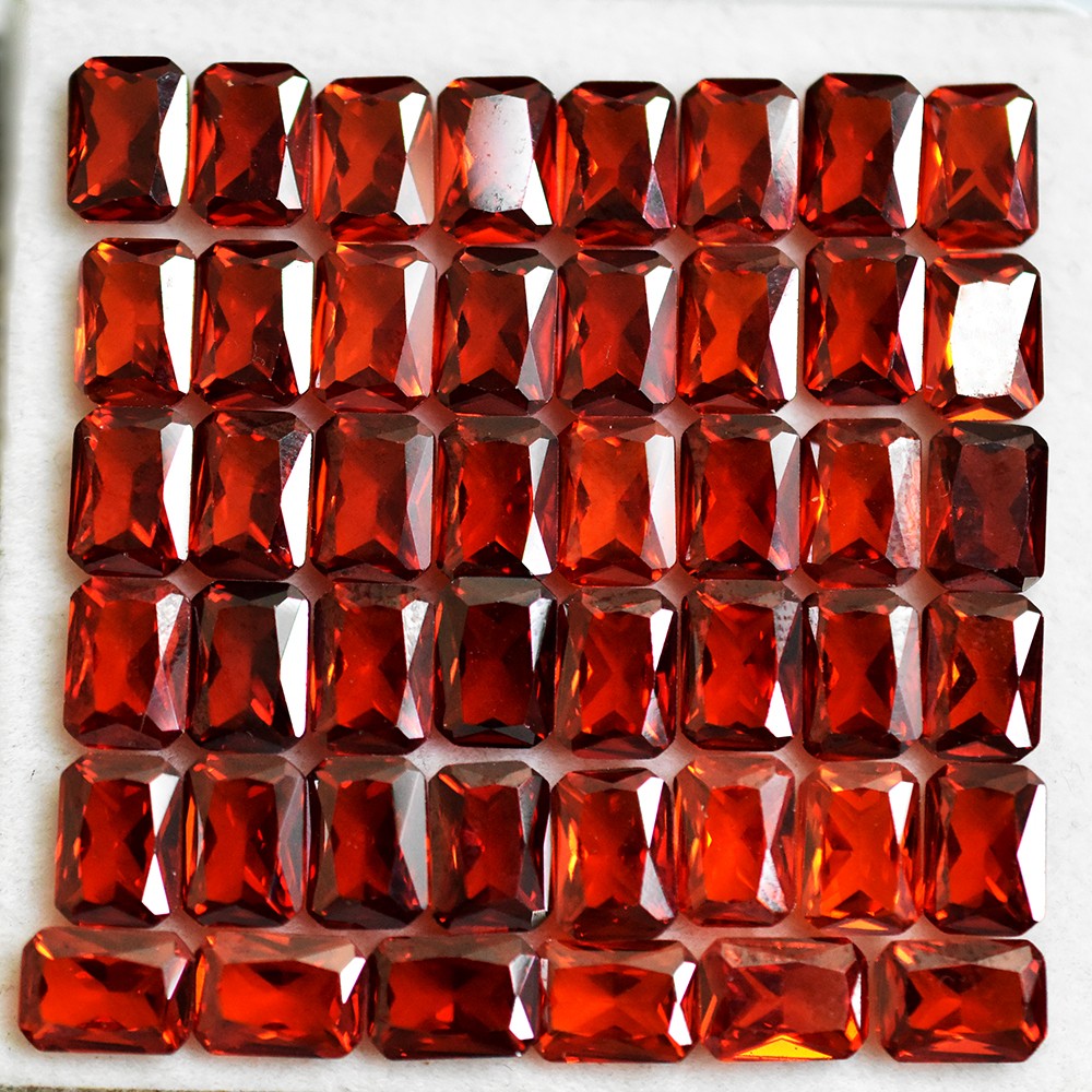 Natural 7×5 mm Orange Sapphire 20 Pcs Lot Certified Emerald Cut Gems For Gift