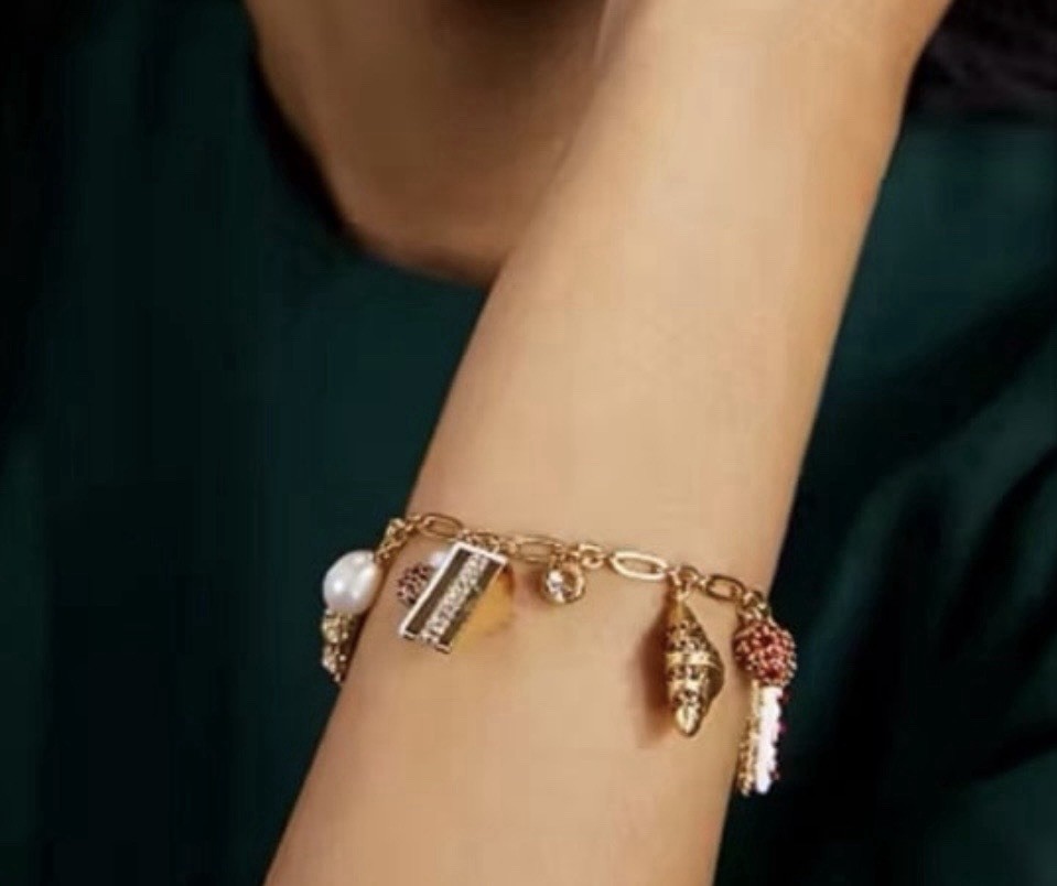 KATE SPADE Patisserie Charm Bracelet NWT Gold Tone