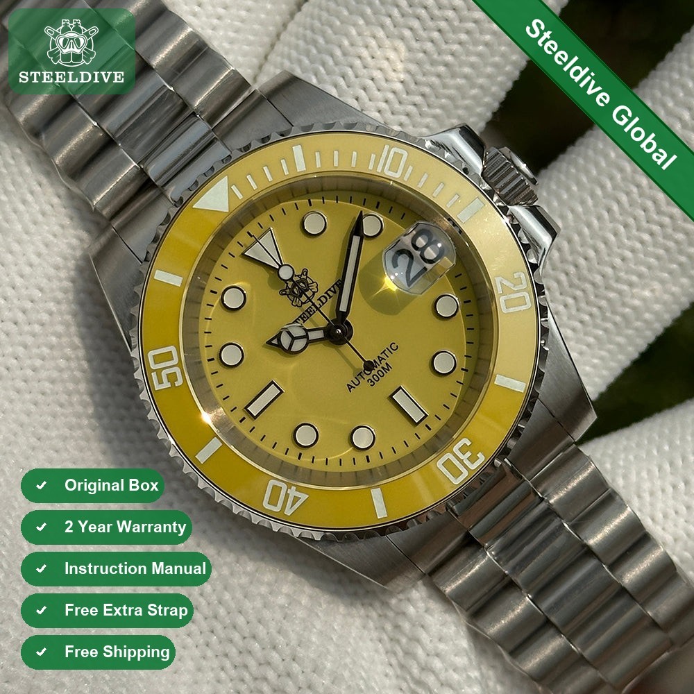 STEELDIVE SD1953C Mens 40.5mm 300M Automatic Dive Watch NH35 Sapphire Steel