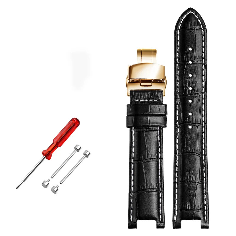Genuine Top Layer Cowhide Leather Strap for GC 22mm 20mm Notched Screw