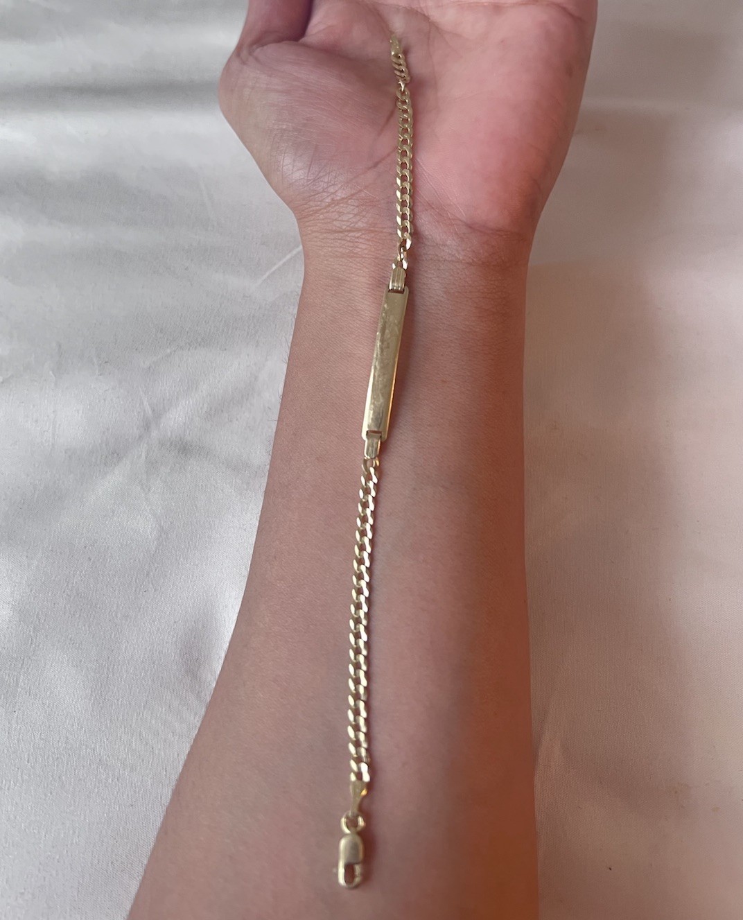 10K Solid Yellow Gold Italy ID Bracelet 7.5” Children’s/Small Wrist Curb Link