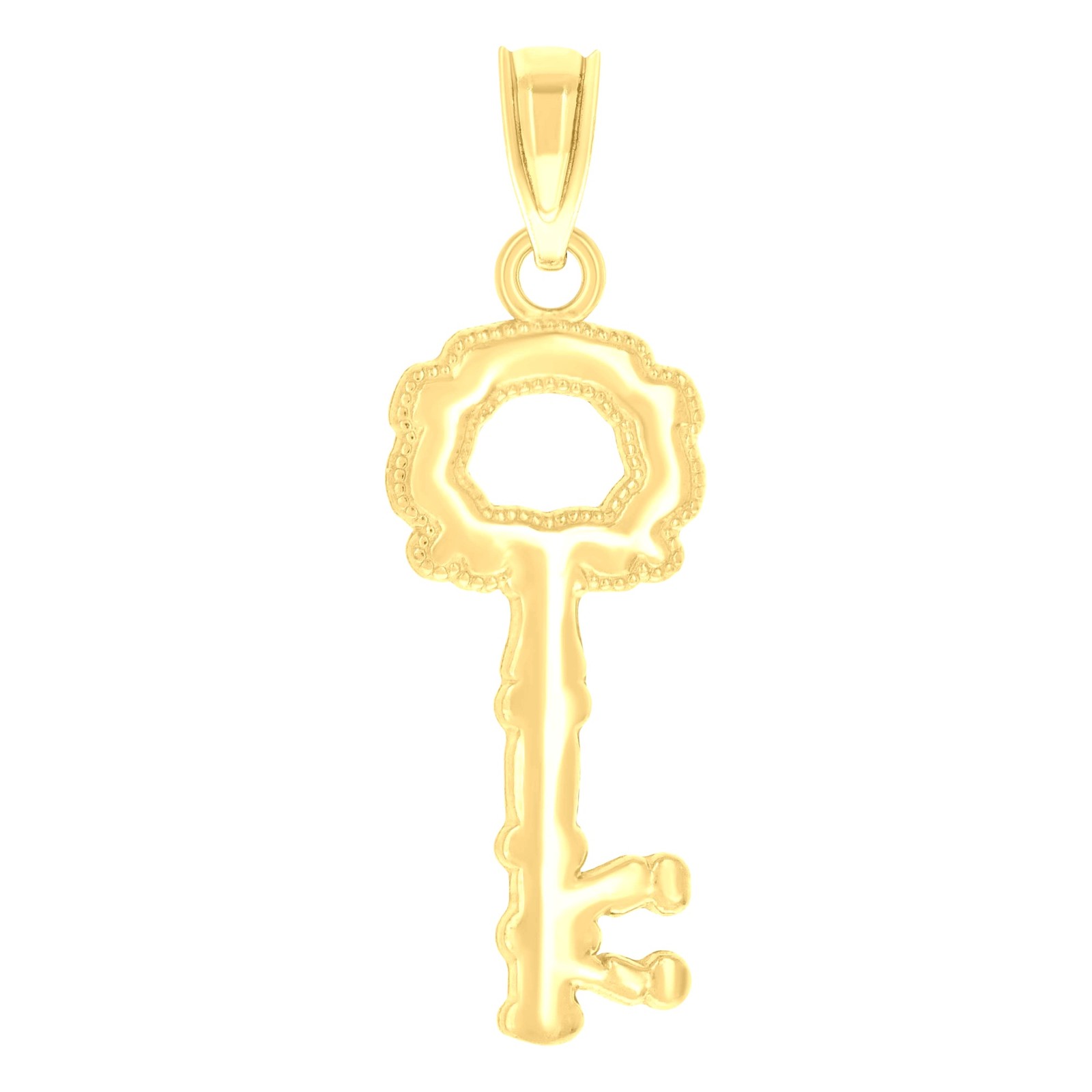 14k Yellow Gold Unisex Key Ht:27.2Mm Pendant Charm