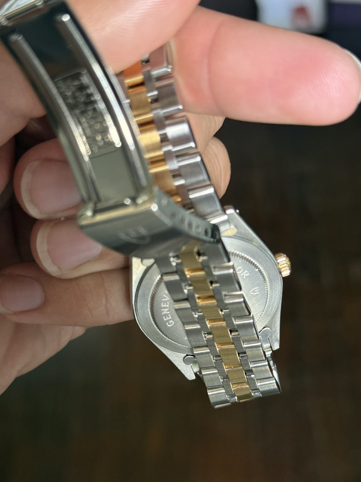 Tudor Prince Date 18K Gold & SS Gold Linen Diamond Dial Auto Watch 74033 w/ B&P