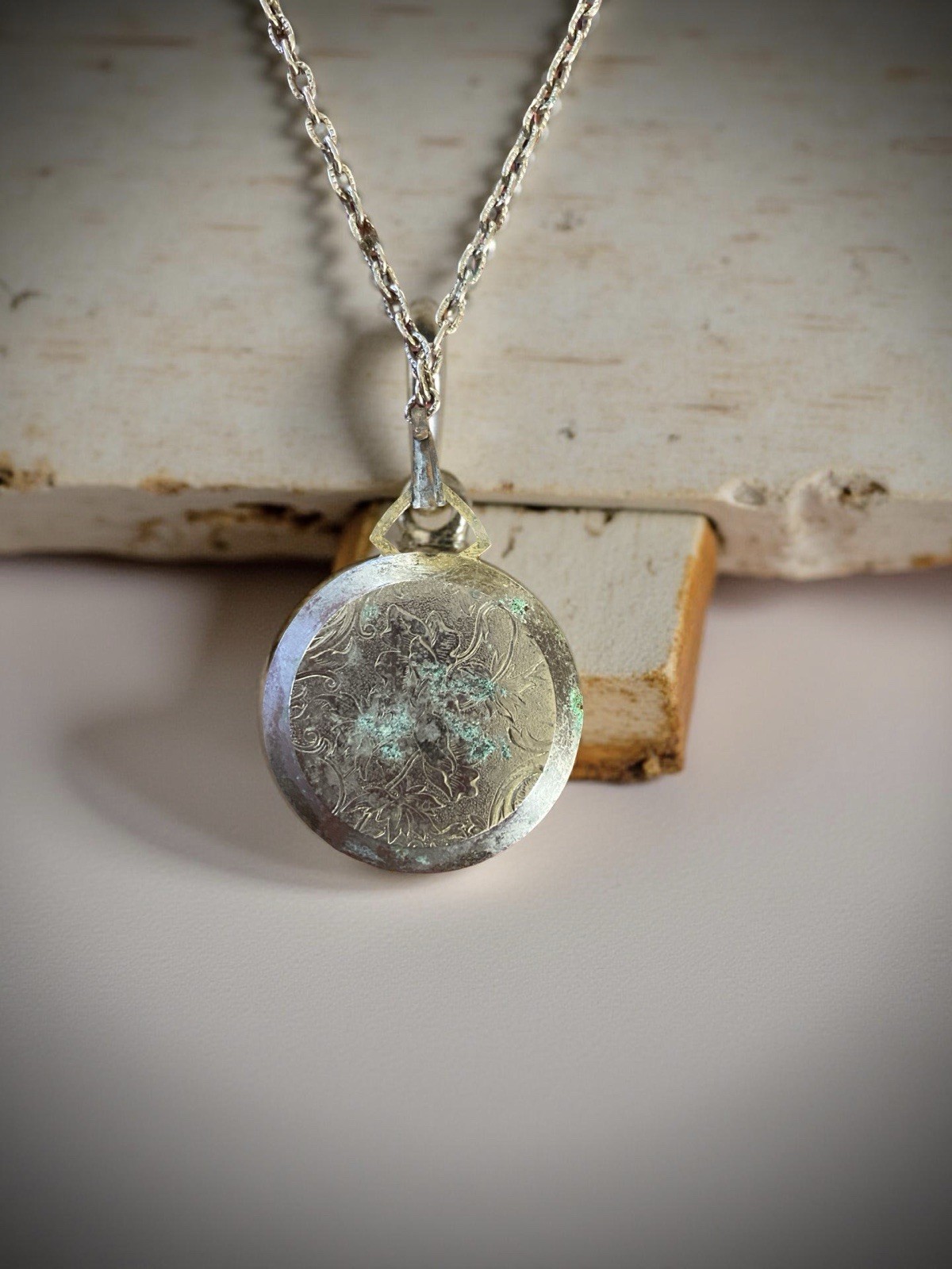 Brass pendant with Virgo zodiac sign illustration
