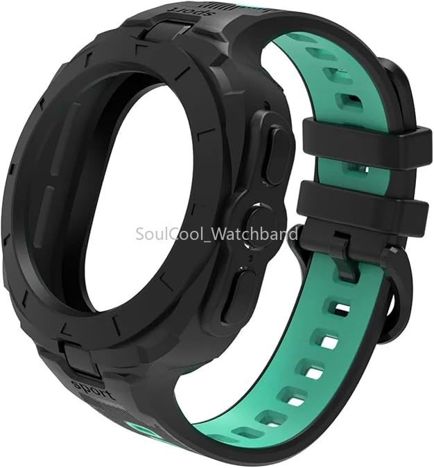 TPU Rugged Silicone Strap Sport Case Band For Samsung Galaxy Watch Ultra 47MM