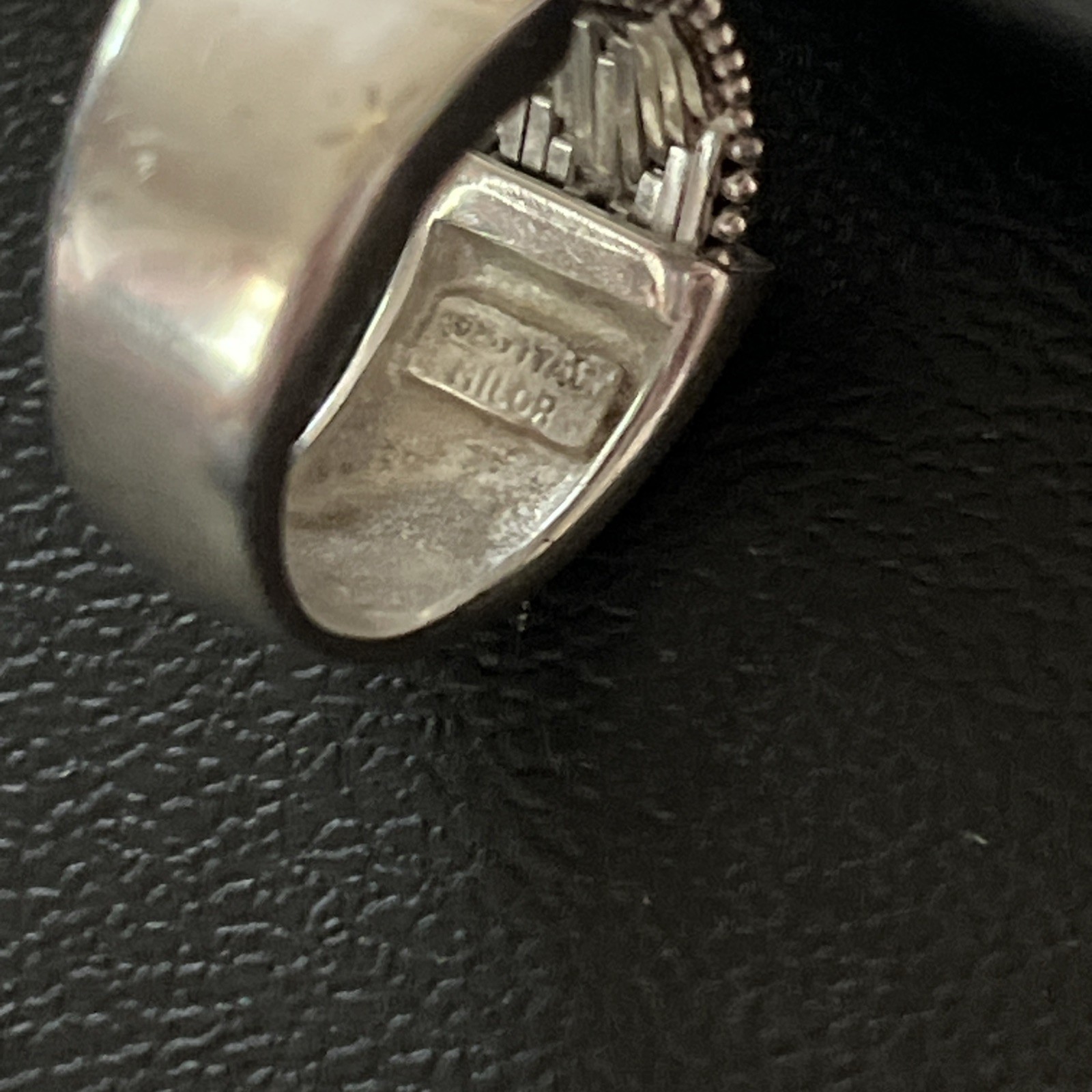 Vintage Milor Italy Basket Weave Brick Statement Wide Band Ring 925 Sterling 6