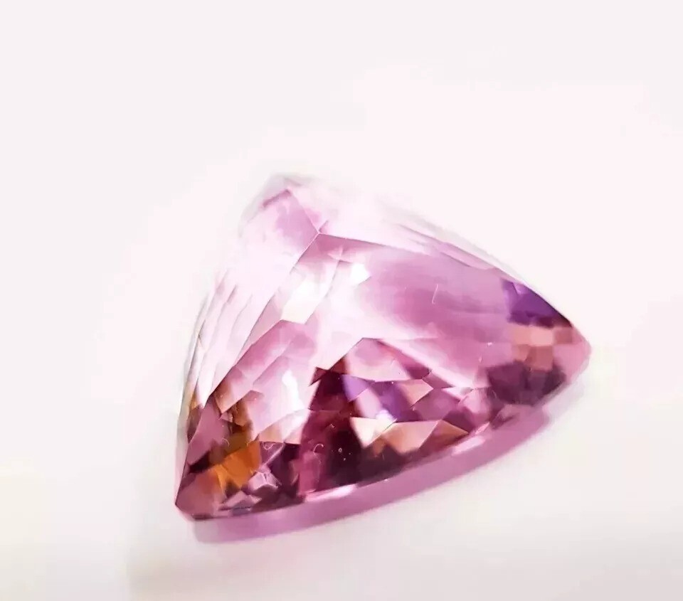 Pink Topaz Trillion Cut Brazilian Natural Certified 98-100Ct Loose Gemstone