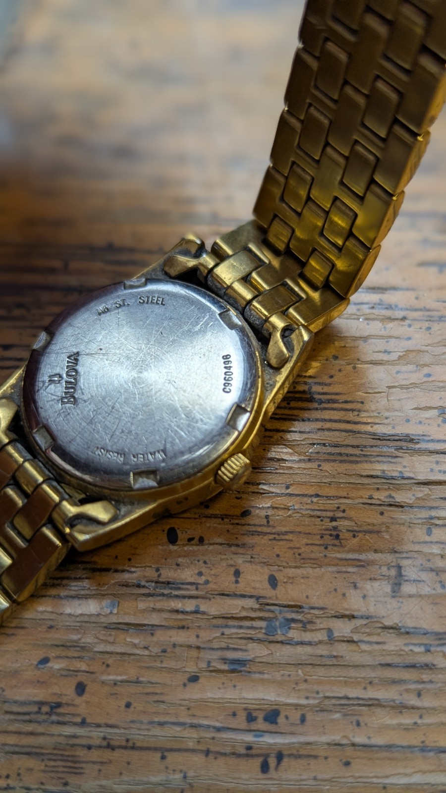 Bulova Gold Tone Diamond Watch C960495 (Needs Battery)
