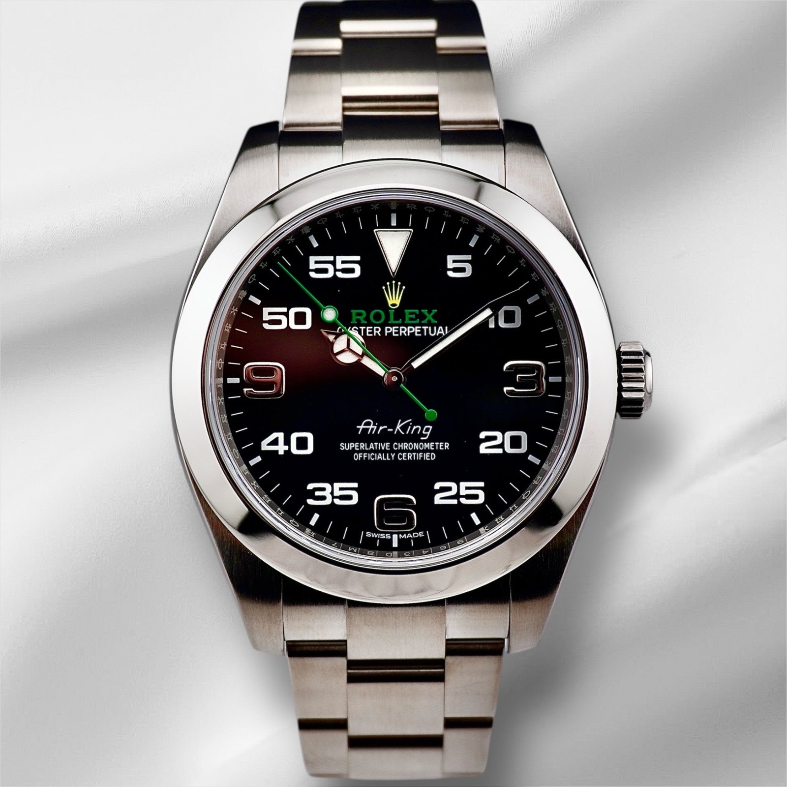 Rolex Air King 40mm Black Dial Steel Mens Watch 116900