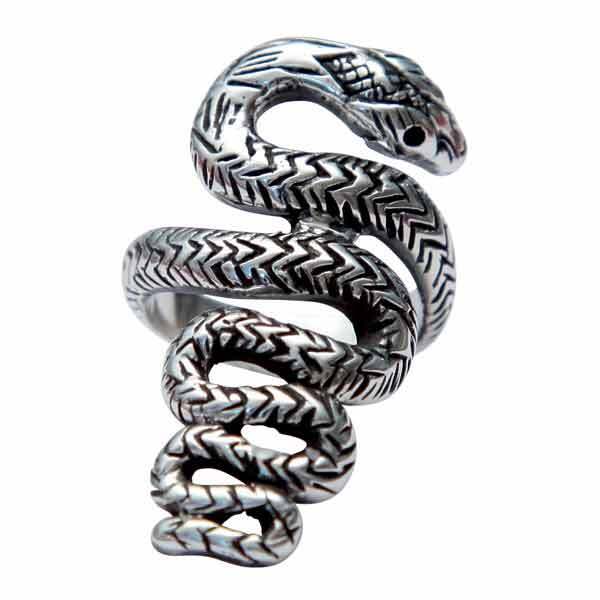 Femme Metale Women’s Handmade Sexy Serpent Snake Fine Sterling Silver Ring 925