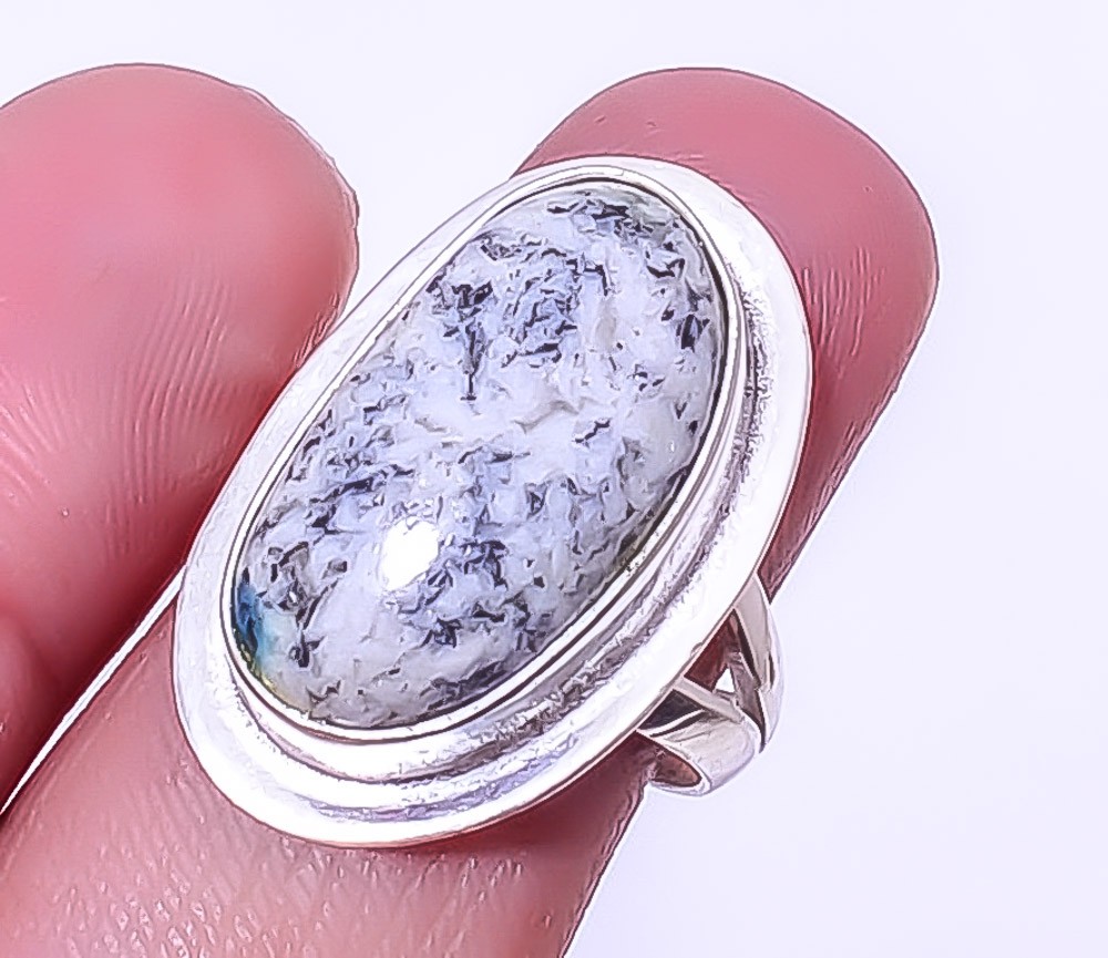 Azurite – Utah Gemstone Handmade Silver Plated Jewelry Ring s.8 R1283-1