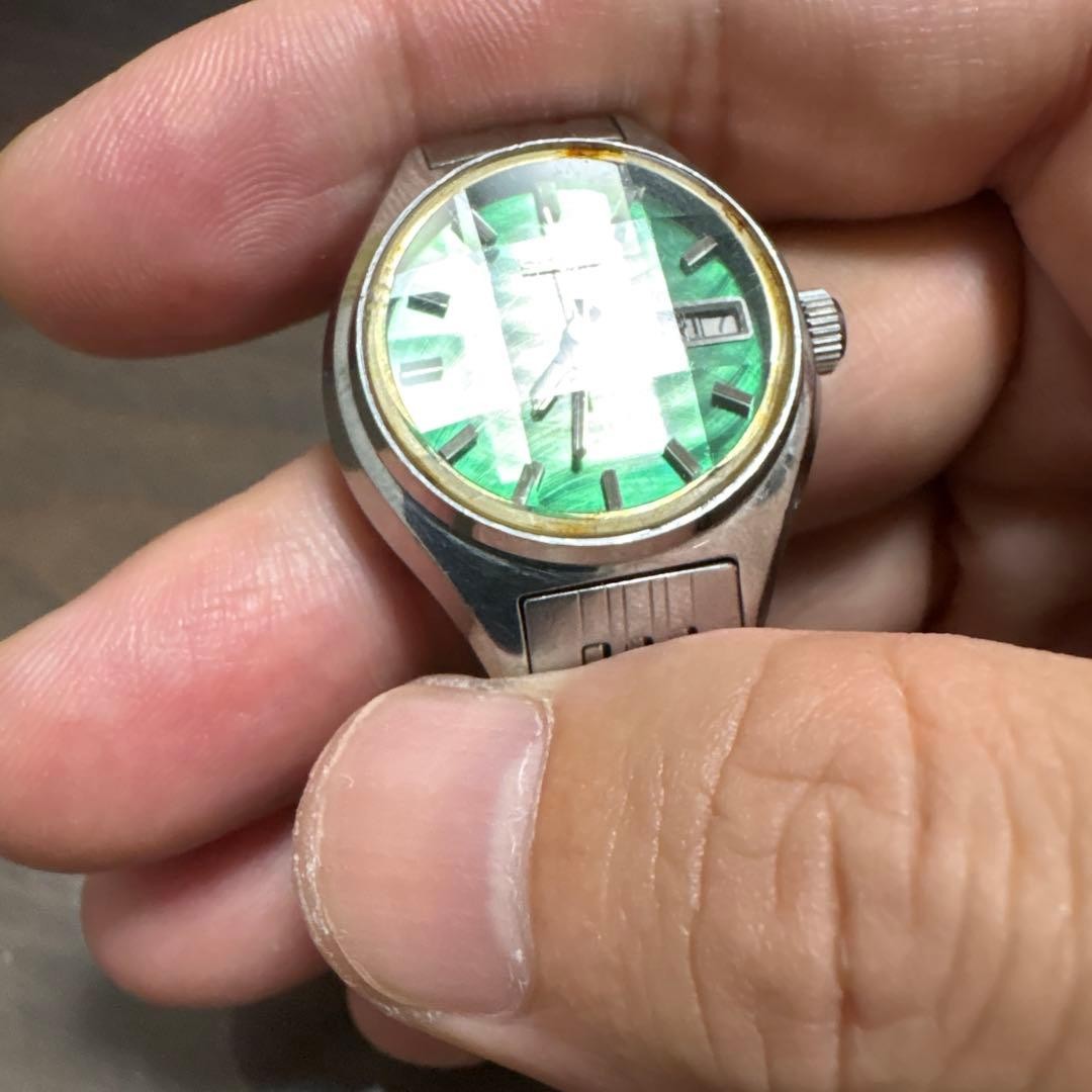SEIKO 2206-0640 Automatic Green Gradation Dial Vintage Ladies Watch Japan 1973
