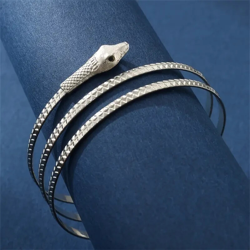 Elegant Unique 925 Sterling Silver New Charms Snake Design Bracelet Bangle Cuff
