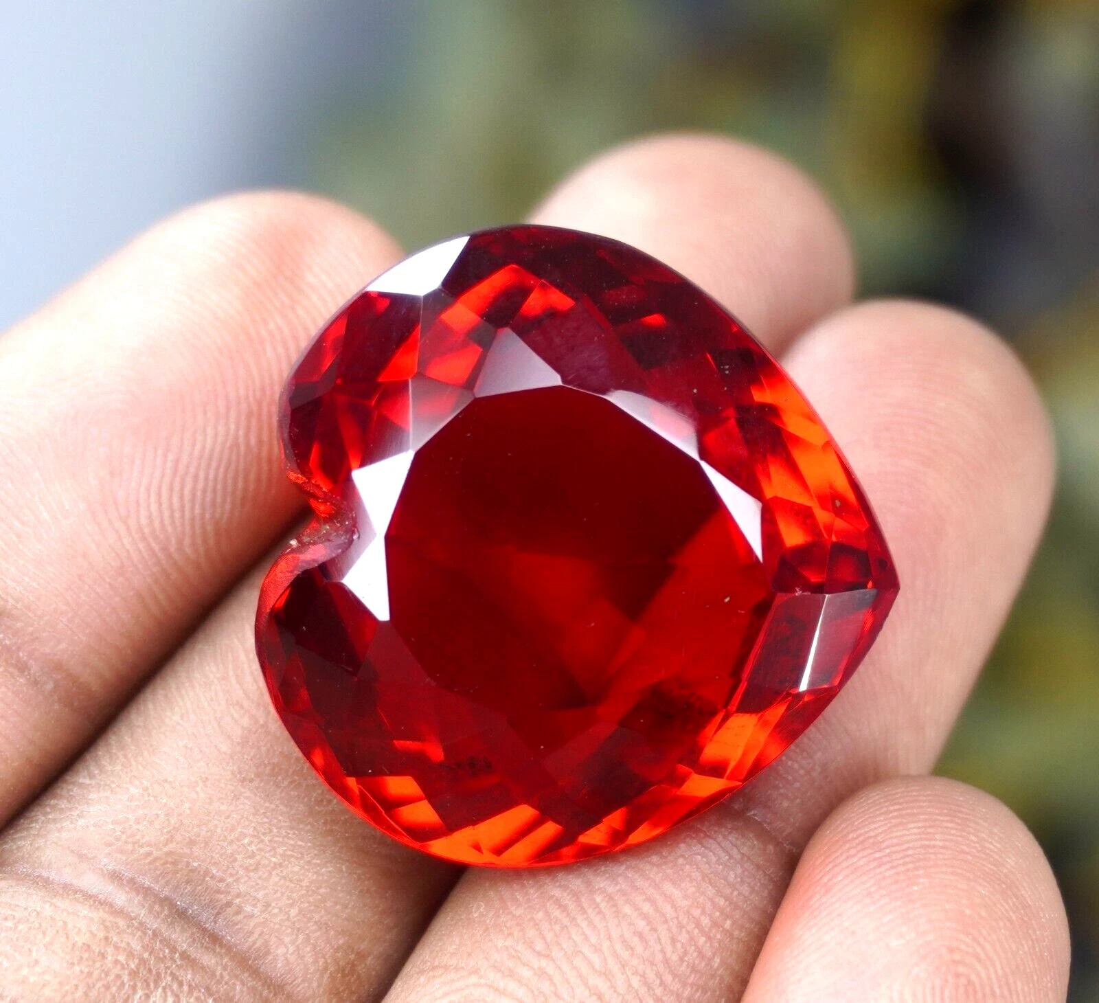Natural Red Topaz 105 Ct Heart Cut AGL Certified Rare Loose Gemstone