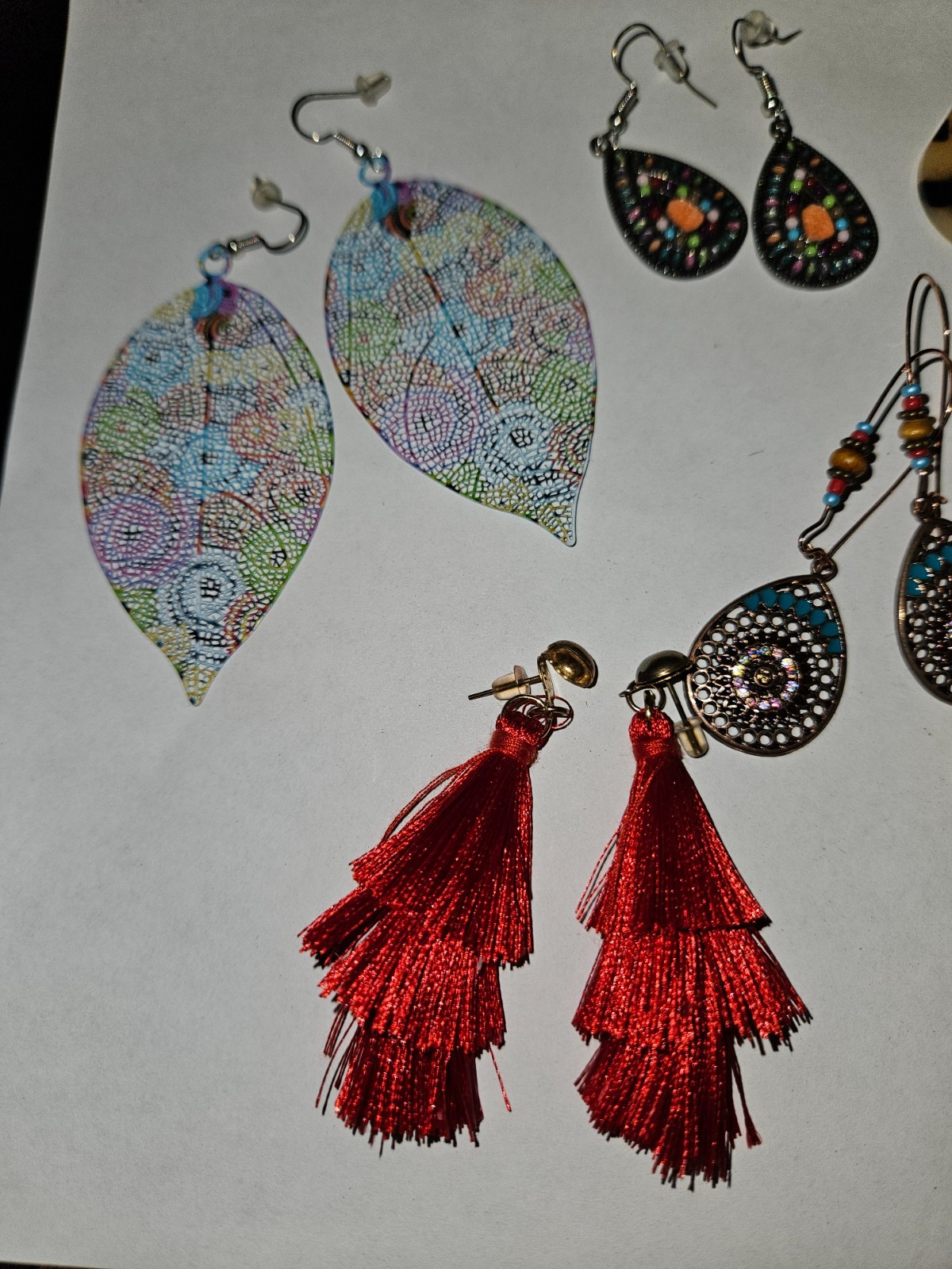 Large Bundle of 20+ Trendy Statement & Stud Earrings – Colorful Tassels, Hoops,