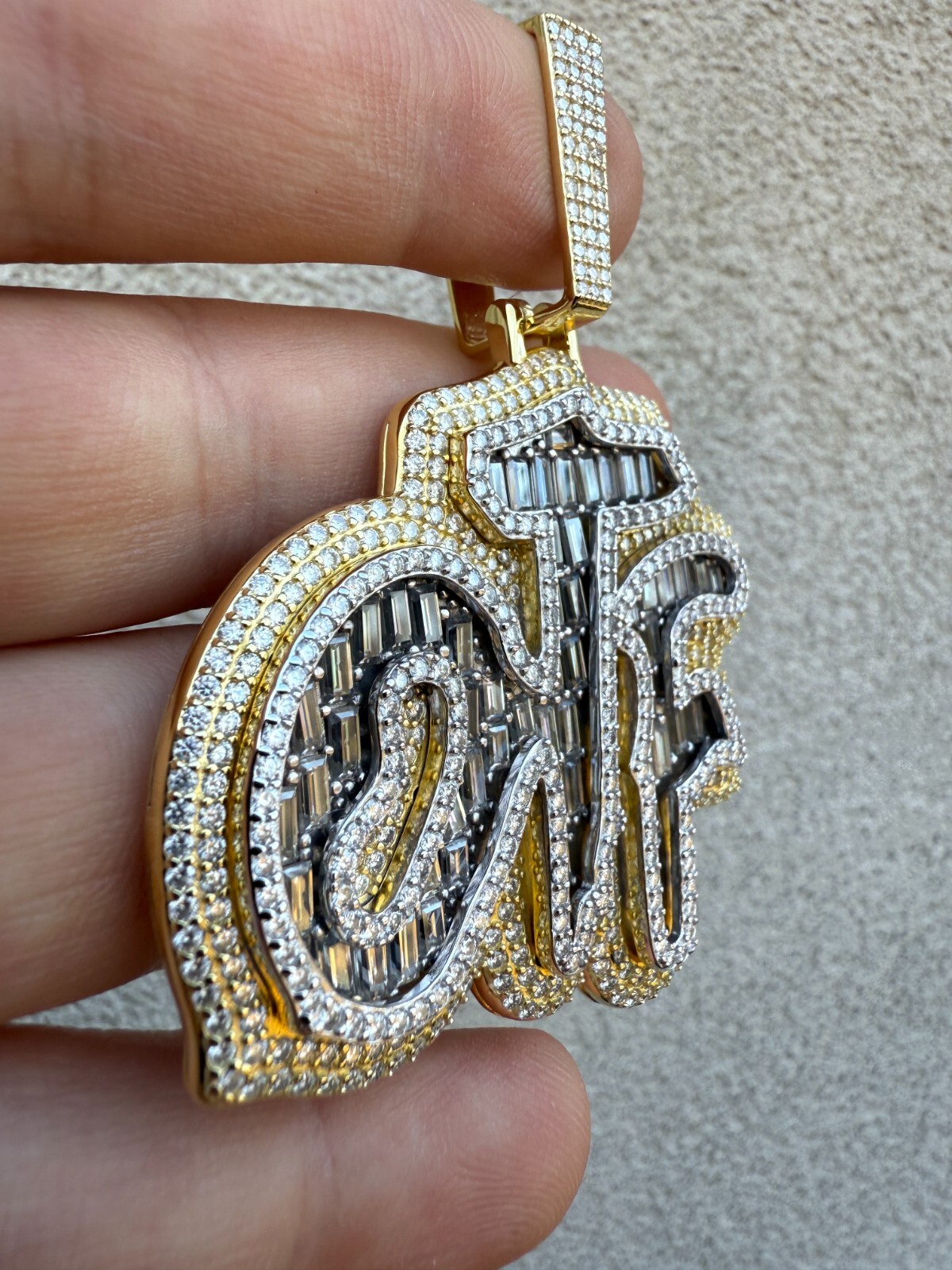 MOISSANITE 925 Silver / Gold Only The Family OTF Iced Hip Hop Necklace Pendant