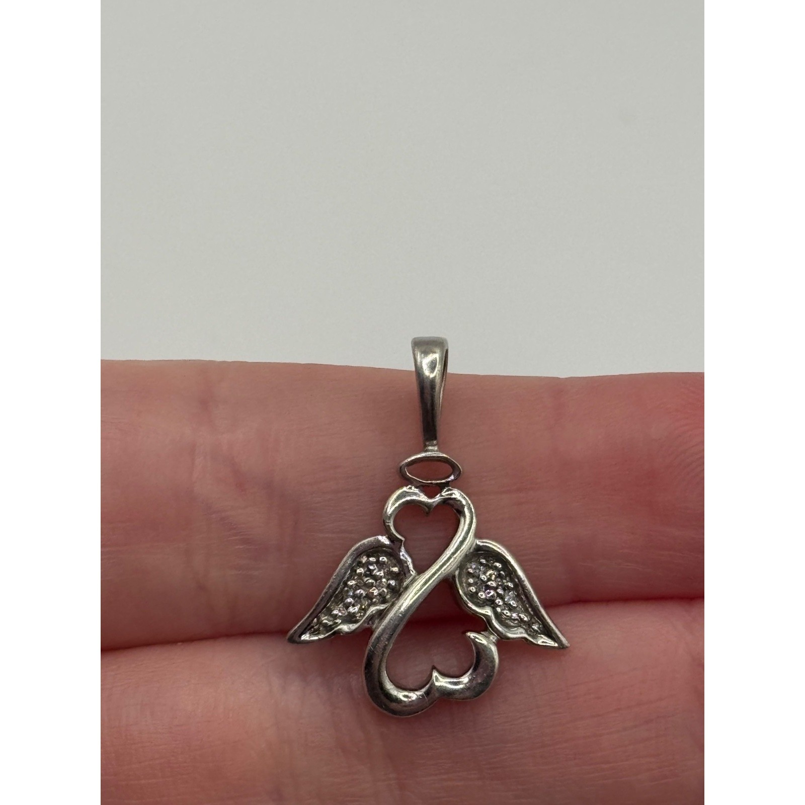 Jane Seymour Open Heart Angel Sterling Silver Pendant JWBR 925
