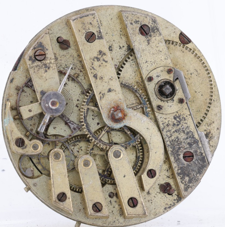 HIGH GRADE KEYWIND 3 FINGER POCKET WATCH MOVEMENT, 42.9mm, FOR REPAIR (LP)