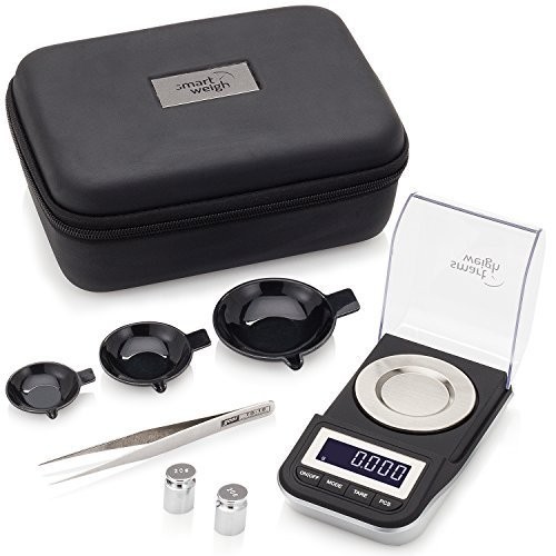High Precision Digital Milligram Scale 50g x 0.001g, Tweezers, Calibration Weigh