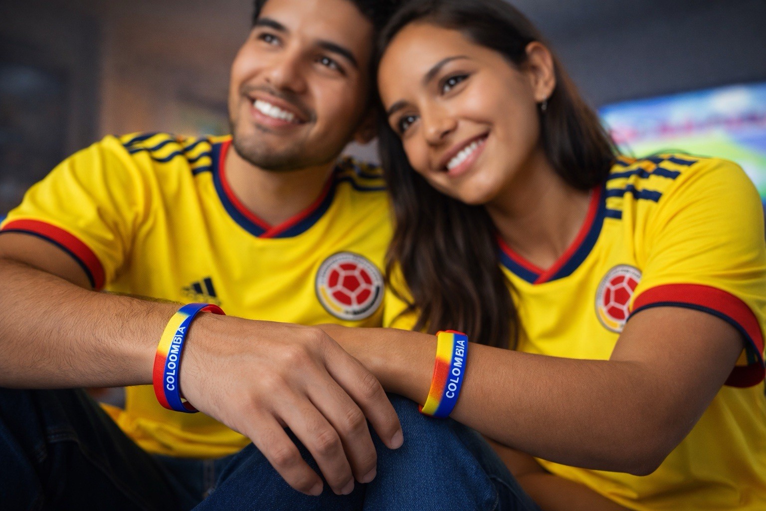 Three (3) Colombia Silicone Wristband Bracelet Rubber – Colombian Flag
