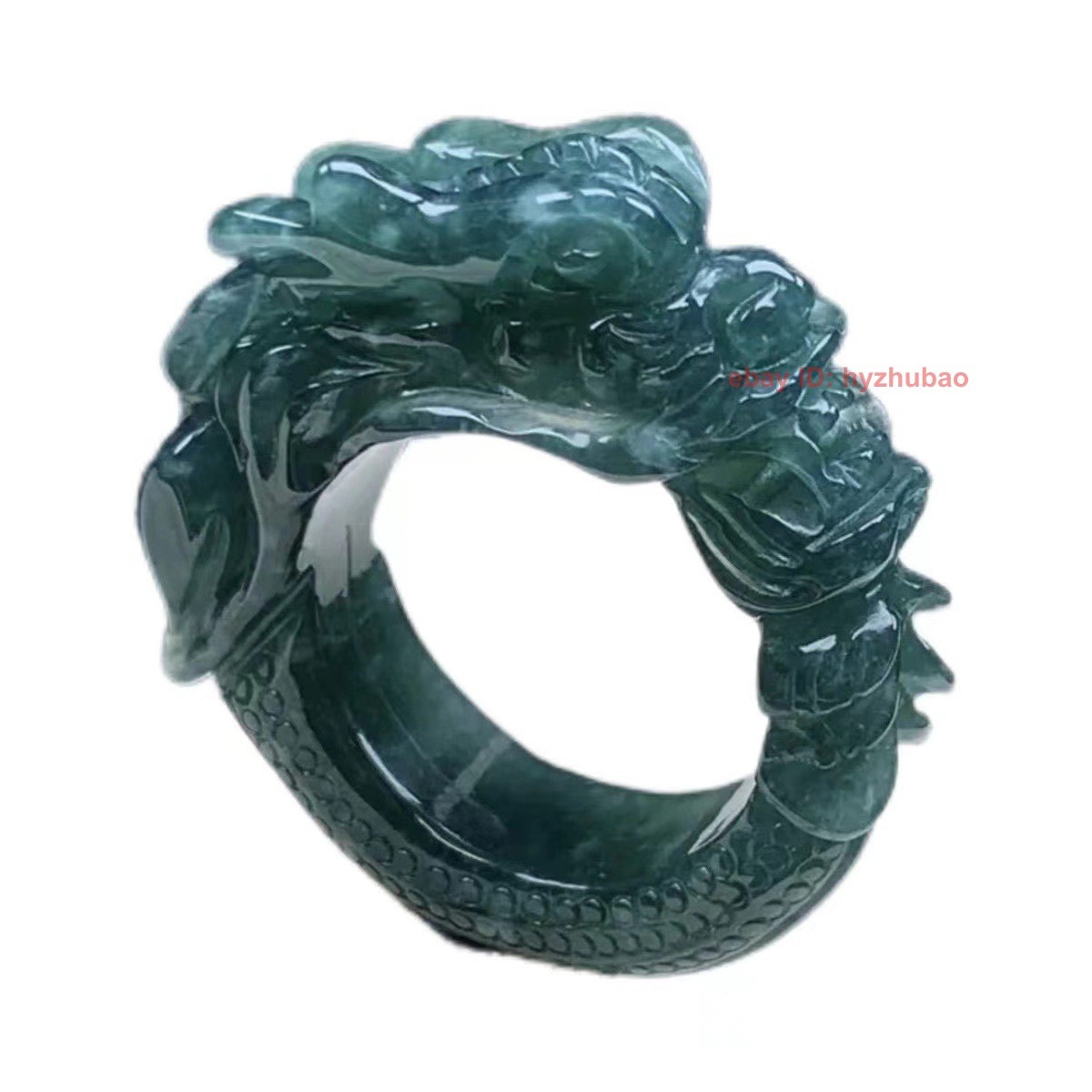 Certified Natural Burma Grade A Jade jadeite Carved Dragon Men Women Lucky Ring