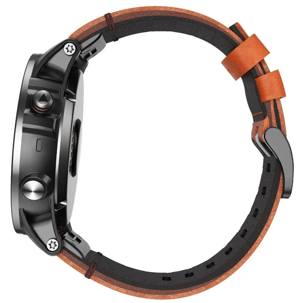 ANBEST Genuine Leather Band for Garmin Fenix 7X/6X/5X/3 Quick Release 22mm 26mm
