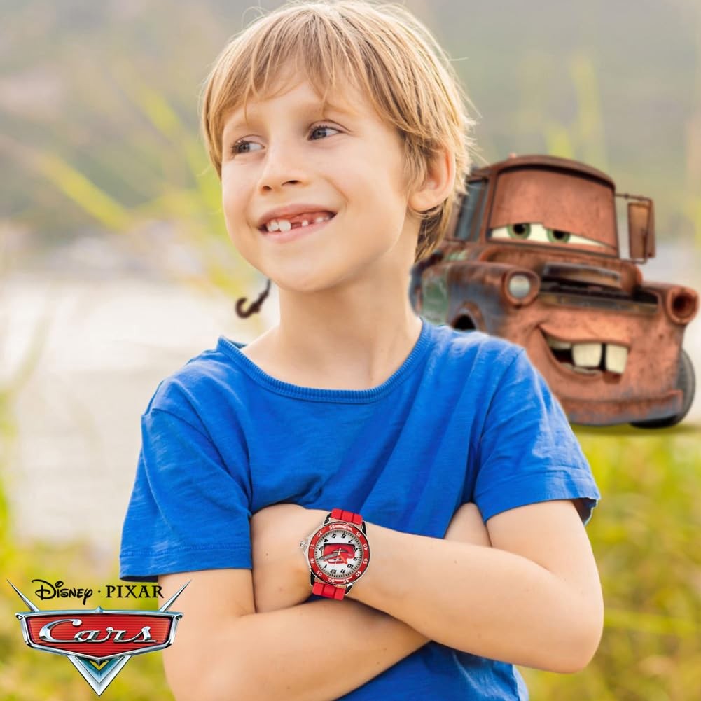 Disney Cars Kids Watch Time Teacher Adjustable Strap Safe Non Toxic Learning