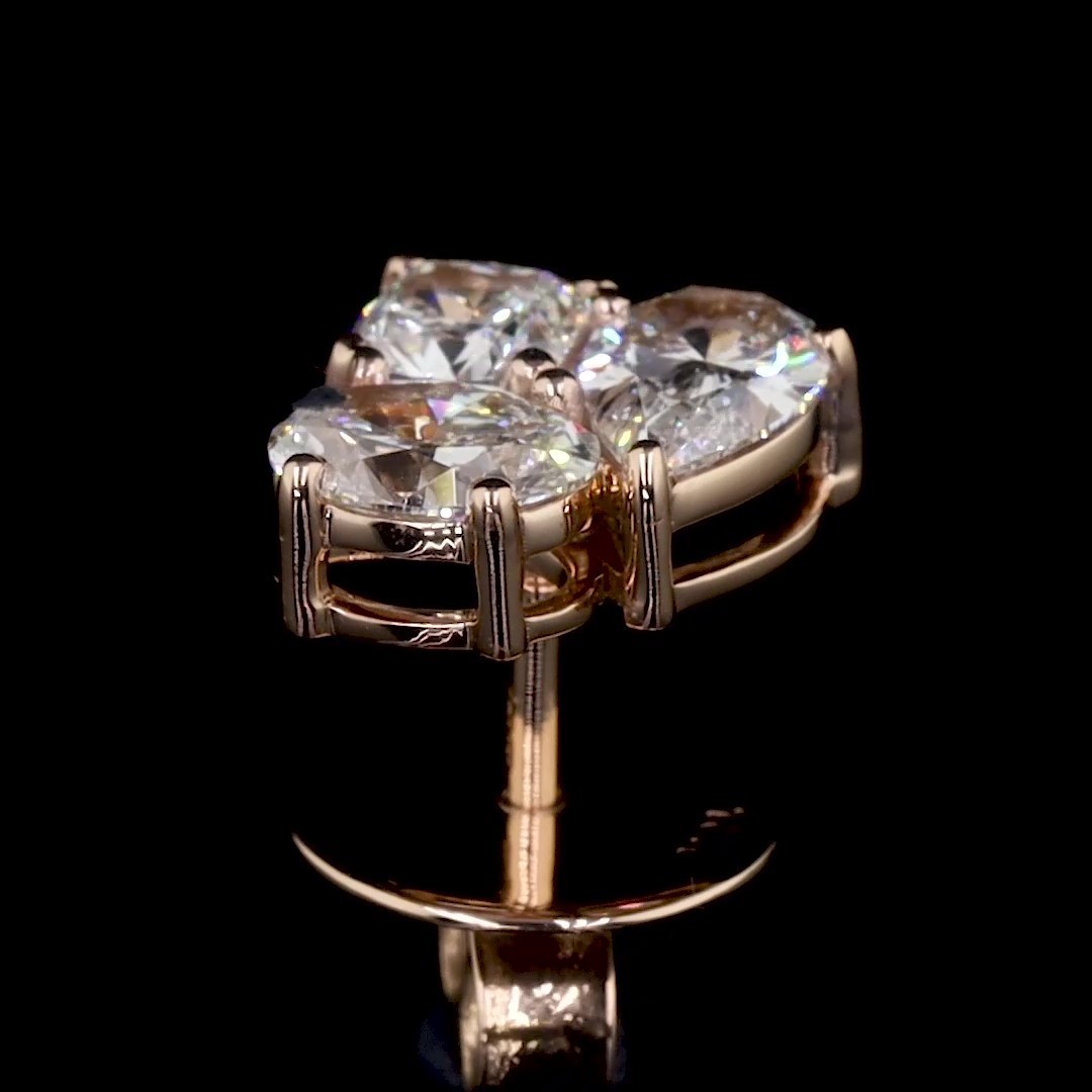 Multi shape 2.60ct Lab Grown Diamond earring 14RG 6US 0.40 each 6pcs