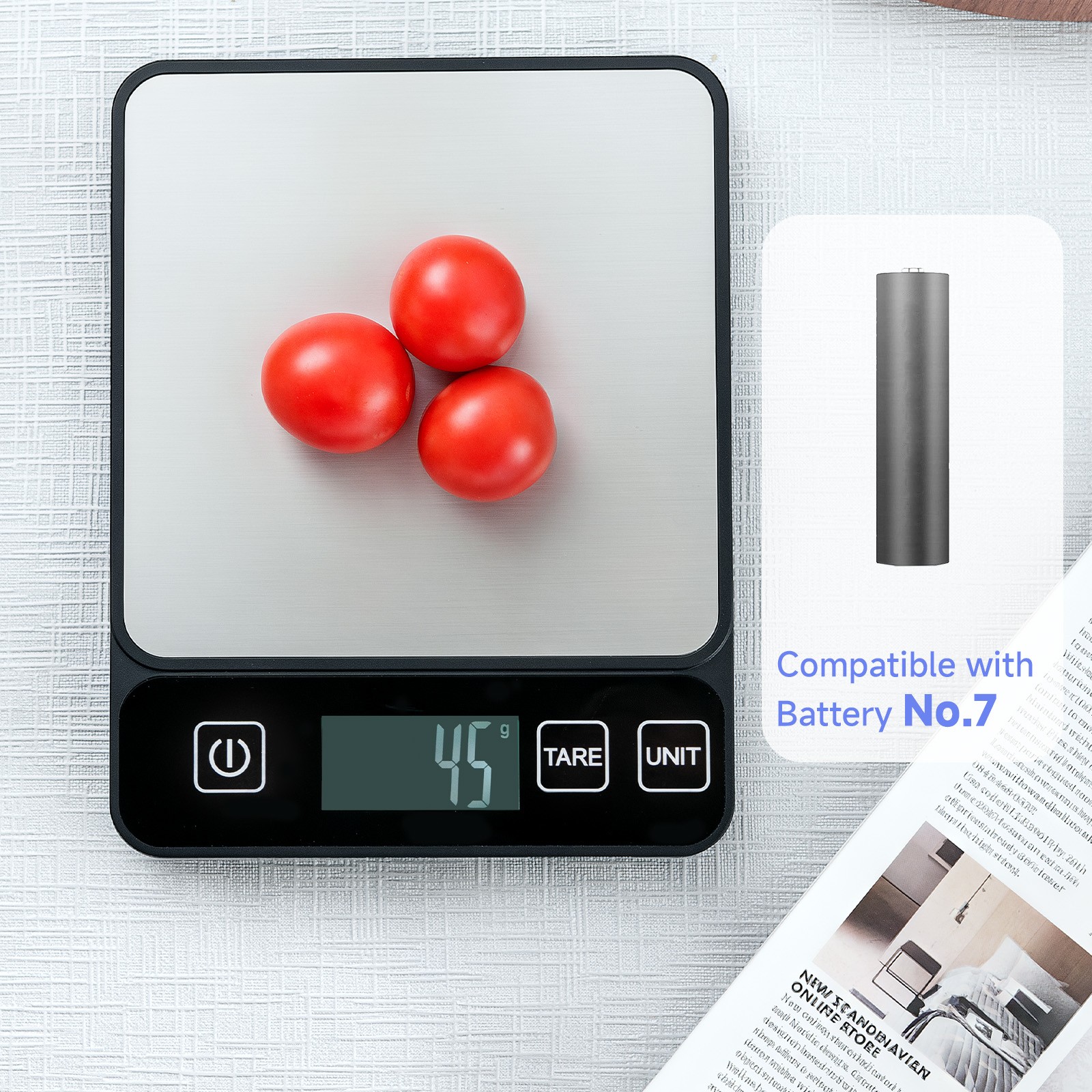 Mini Digital Kitchen Food Scale Tare Function Weigh Grams Ounces Pounds KG