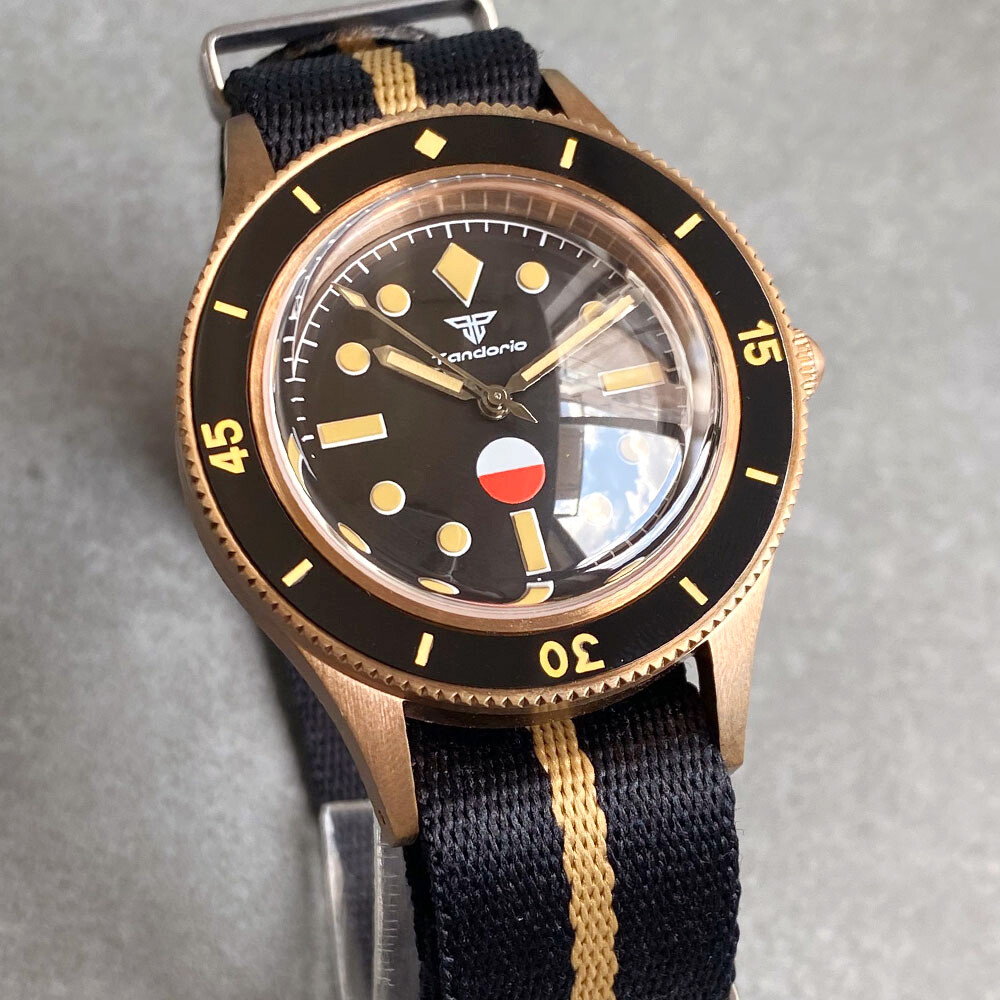 40mm 50-Fathoms Retro CUSN8 Solid Bronze NH35 Dress Men Watch Sapphire 20Bar