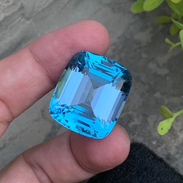 85.05 Carats Natural Swiss Topaz Cushion Cut From Africa