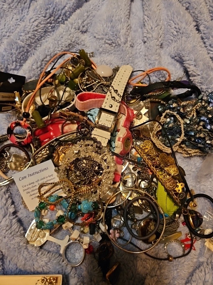 Bulk Lot Of Jewelry Sold And Shipped As Pictured. Belt Buckle! Watches Mk Offer!