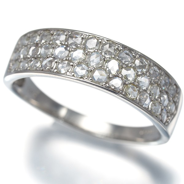 Rose-cut Diamond 0.50ct Paved Ring 950 Platinum